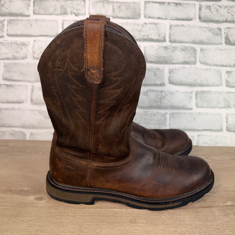 Ariat Groundbreaker Western Work Boot Distressed Brown Mens 11D